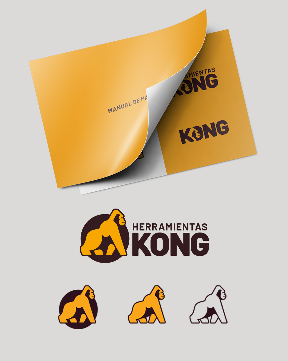 Creación de marca, identidad y línea de packs de Herramientas Kong