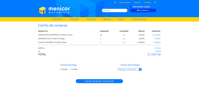 Sitio web ecommerce B2B Menicor